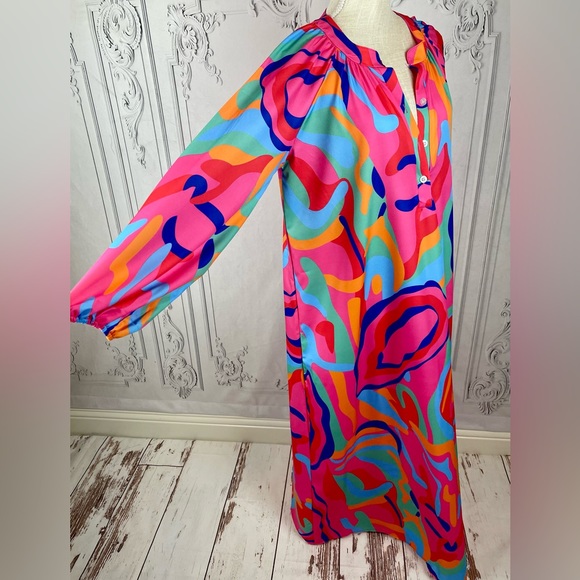 Colorful Oversized Maxi Dress Shirt - Picture 7 of 10